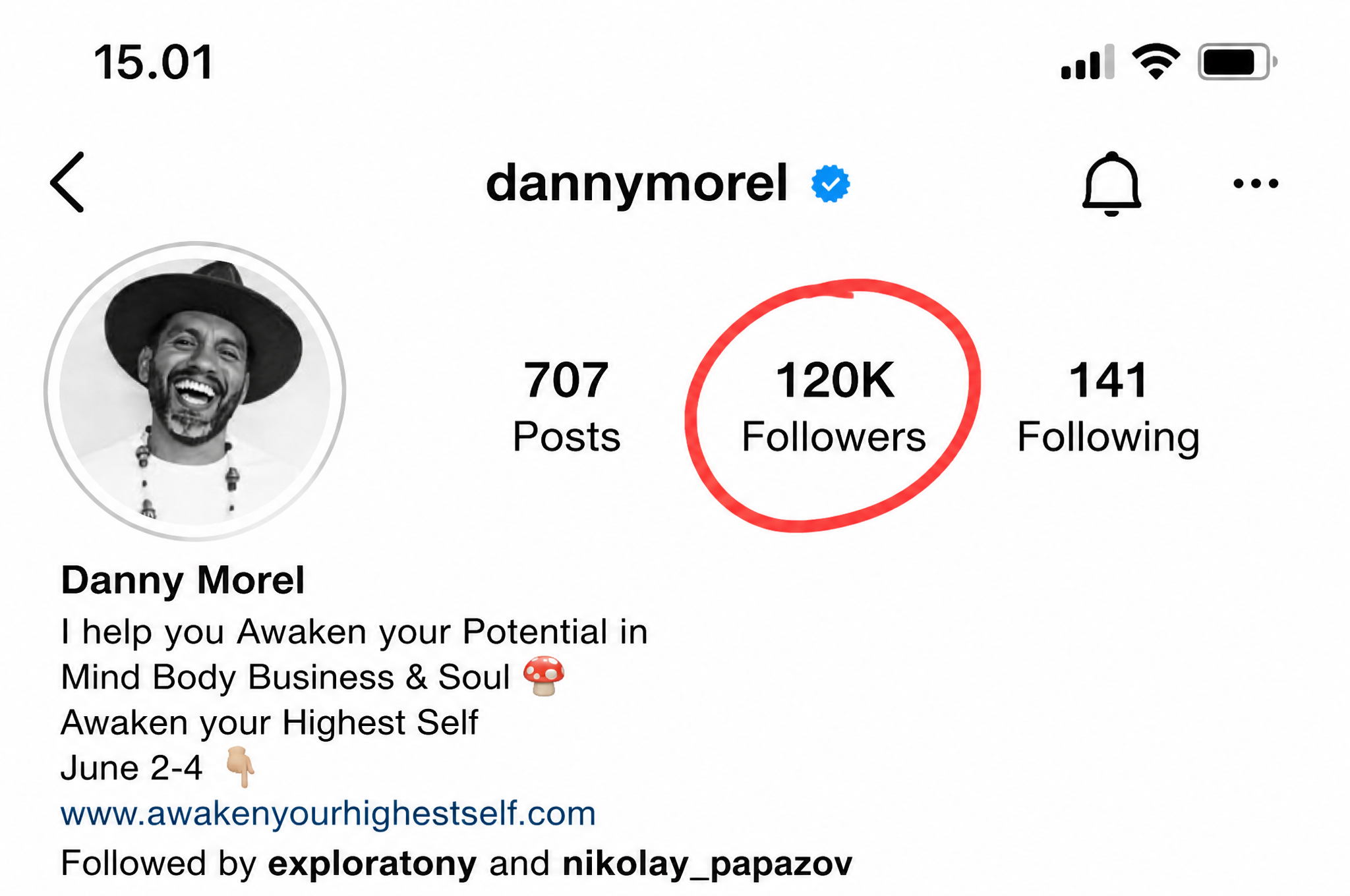 Danny Morel Instagram account before growth